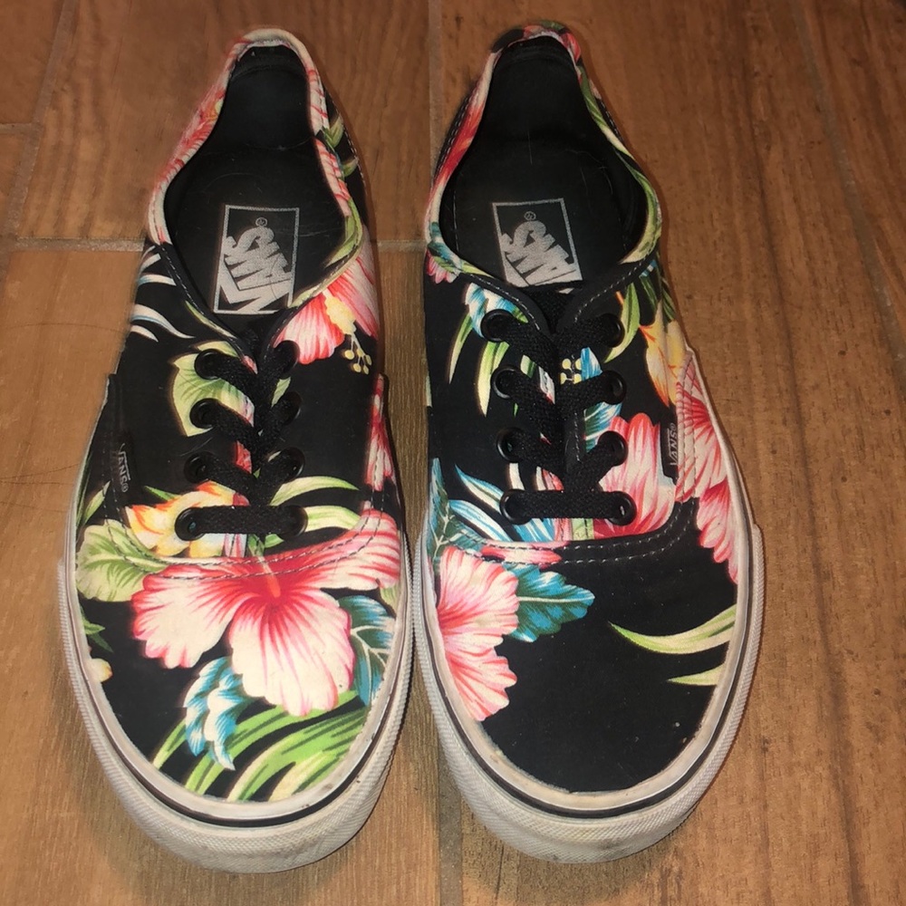 Flower print vans